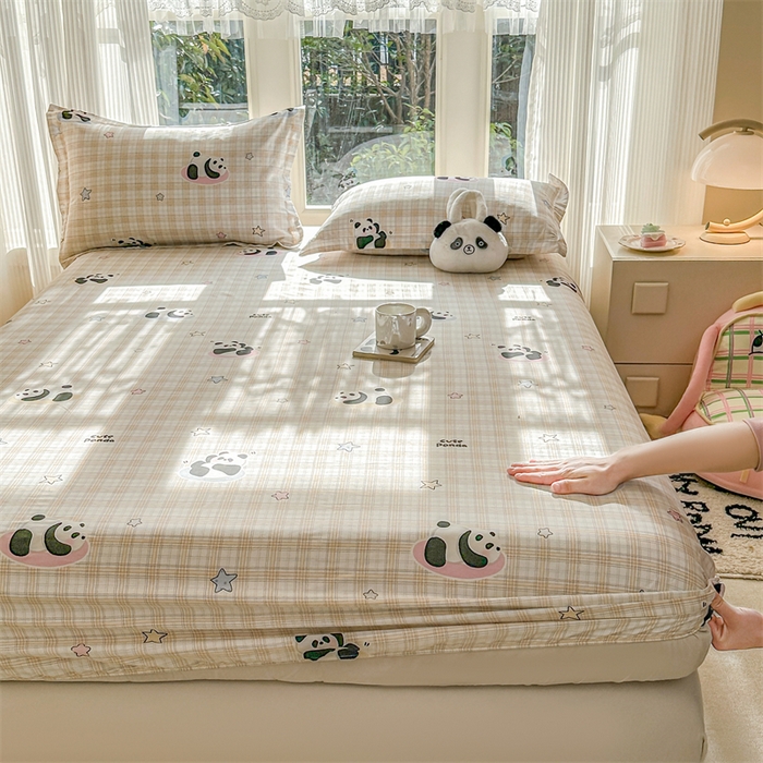 帛织澜家纺 2026新款A类新疆全棉纯棉12868单品印花床笠系列（预留缩水，提供质检报告） 星空熊猫
