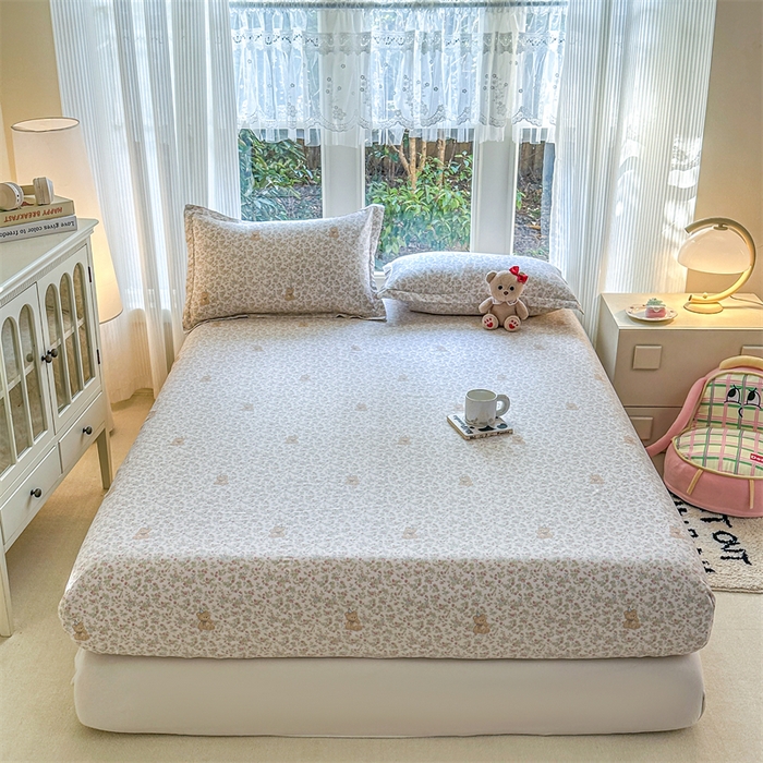 91家纺网 家纺一手货源 找家纺 帛织澜家纺 2026新款A类新疆全棉纯棉12868单品印花床笠系列（预留缩水，提供质检报告） 花花熊宝