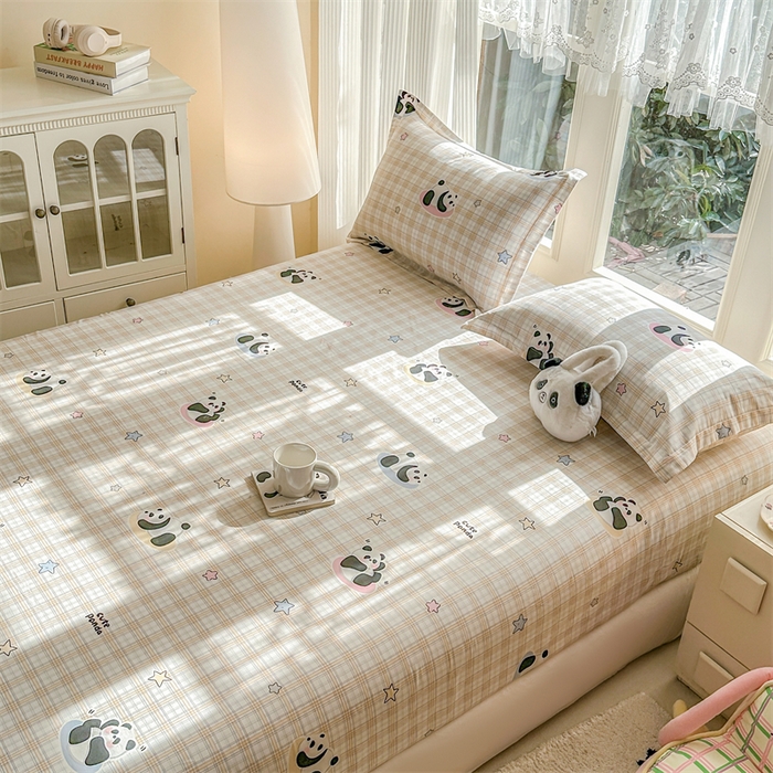 91家纺网 家纺一手货源 找家纺 帛织澜家纺 2026新款A类新疆全棉纯棉12868单品印花床笠系列（预留缩水，提供质检报告） 星空熊猫