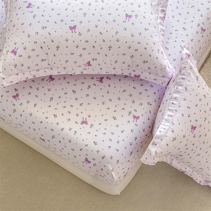 91家纺网 家纺一手货源 找家纺 帛织澜家纺 2026新款A类新疆全棉纯棉12868单品印花床笠系列（预留缩水，提供质检报告） 童话花町