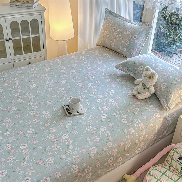 91家纺网 家纺一手货源 找家纺 帛织澜家纺 2026新款A类新疆全棉纯棉12868单品印花床笠系列（预留缩水，提供质检报告） 恋恋花开