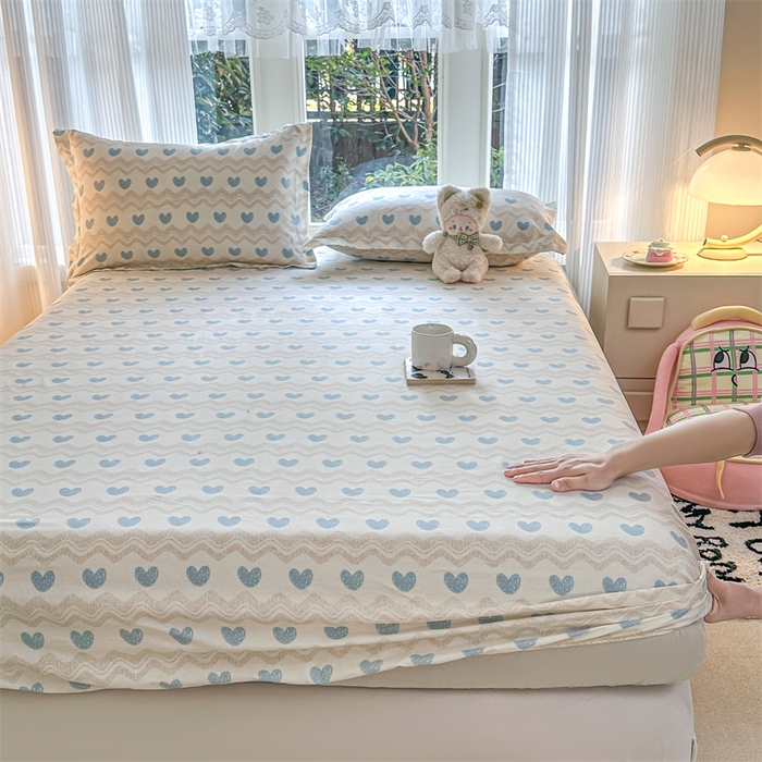 帛织澜家纺 2026新款A类新疆全棉纯棉12868单品印花床笠系列（预留缩水，提供质检报告） 心动旋律