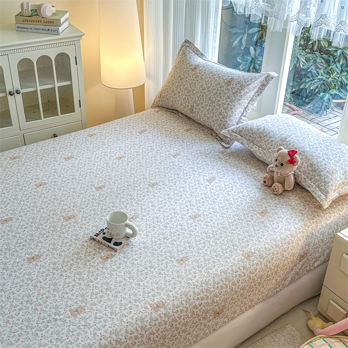 91家纺网 家纺一手货源 找家纺 帛织澜家纺 2026新款A类新疆全棉纯棉12868单品印花床笠系列（预留缩水，提供质检报告） 花花熊宝