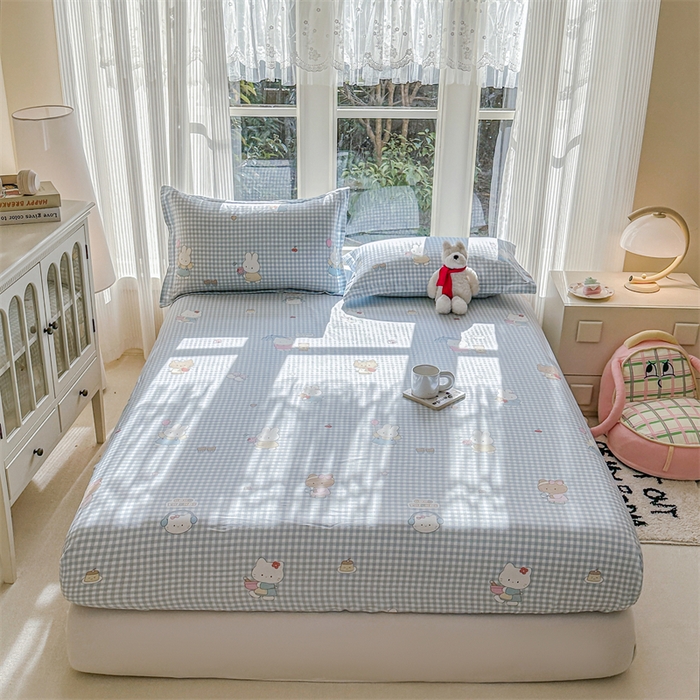 91家纺网 家纺一手货源 找家纺 帛织澜家纺 2026新款A类新疆全棉纯棉12868单品印花床笠系列（预留缩水，提供质检报告） 萌友聚会