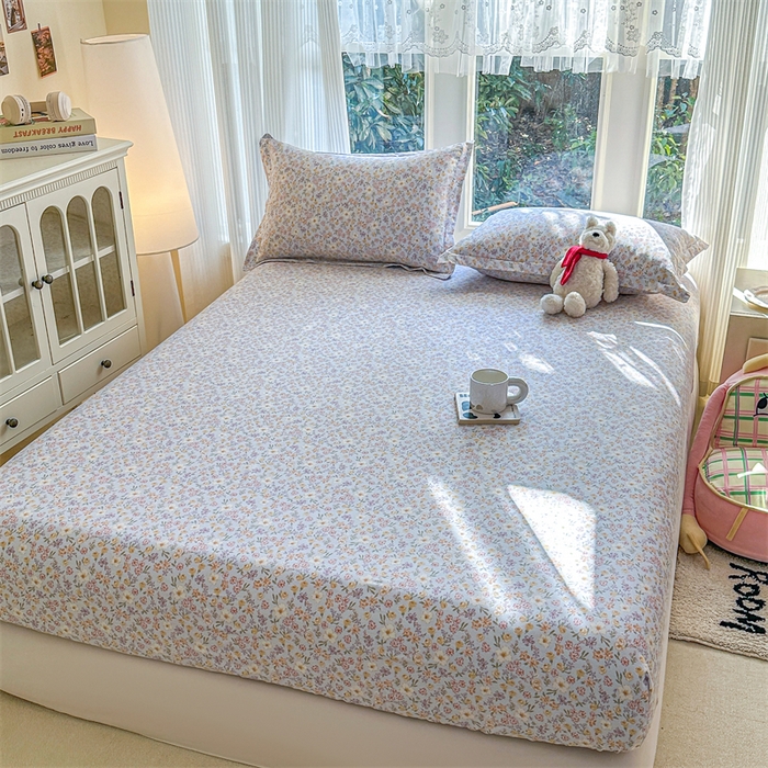 91家纺网 家纺一手货源 找家纺 帛织澜家纺 2026新款A类新疆全棉纯棉12868单品印花床笠系列（预留缩水，提供质检报告） 樱芝