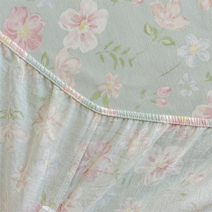 91家纺网 家纺一手货源 找家纺 帛织澜家纺 2026新款A类新疆全棉纯棉12868单品印花床笠系列（预留缩水，提供质检报告） 恋恋花开