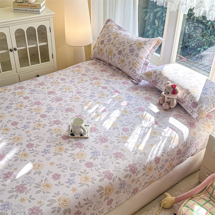 91家纺网 家纺一手货源 找家纺 帛织澜家纺 2026新款A类新疆全棉纯棉12868单品印花床笠系列（预留缩水，提供质检报告） 繁花锦年