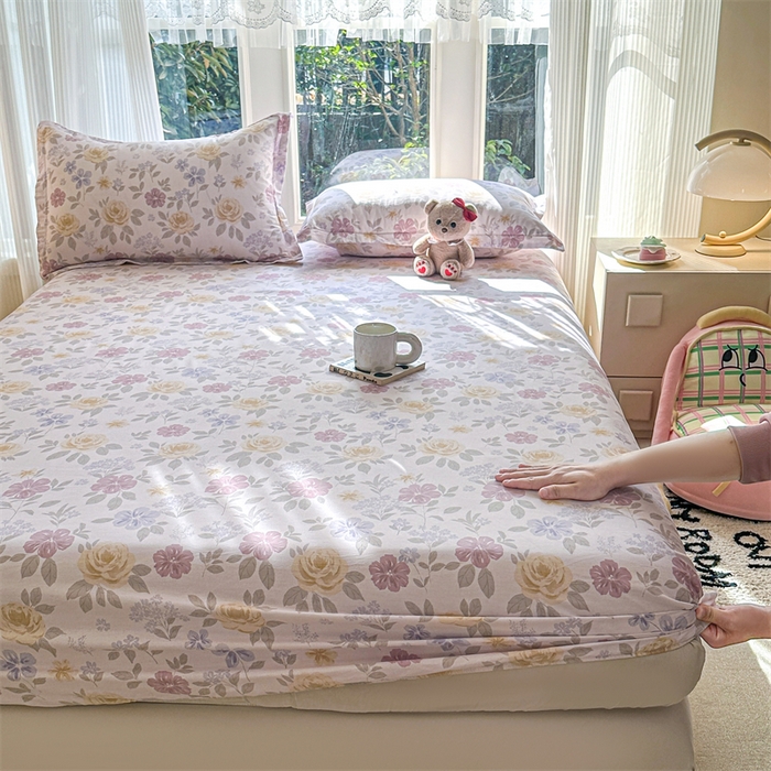 帛织澜家纺 2026新款A类新疆全棉纯棉12868单品印花床笠系列（预留缩水，提供质检报告） 繁花锦年