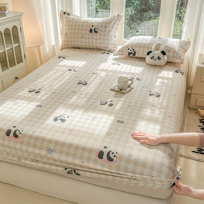 91家纺网 家纺一手货源 找家纺 帛织澜家纺 2026新款A类新疆全棉纯棉12868单品印花床笠系列（预留缩水，提供质检报告） 星空熊猫