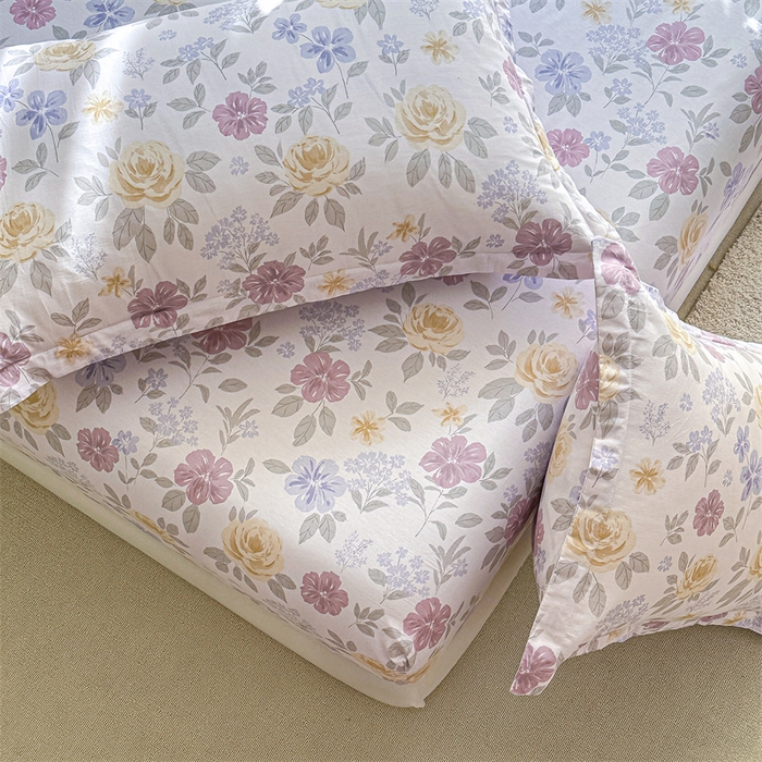 91家纺网 家纺一手货源 找家纺 帛织澜家纺 2026新款A类新疆全棉纯棉12868单品印花床笠系列（预留缩水，提供质检报告） 繁花锦年