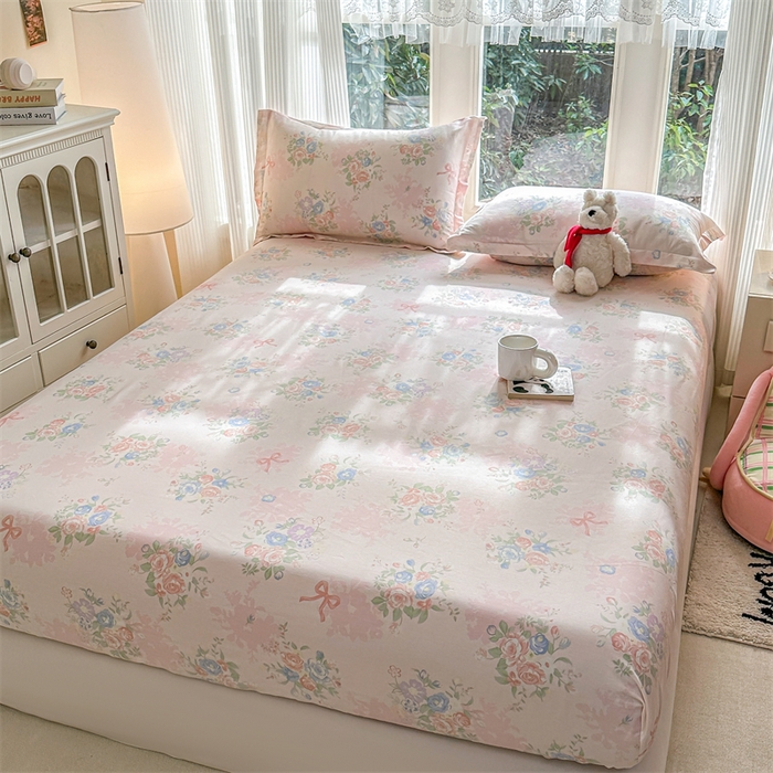 91家纺网 家纺一手货源 找家纺 帛织澜家纺 2026新款A类新疆全棉纯棉12868单品印花床笠系列（预留缩水，提供质检报告） 静听花语