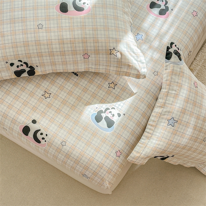 91家纺网 家纺一手货源 找家纺 帛织澜家纺 2026新款A类新疆全棉纯棉12868单品印花床笠系列（预留缩水，提供质检报告） 星空熊猫