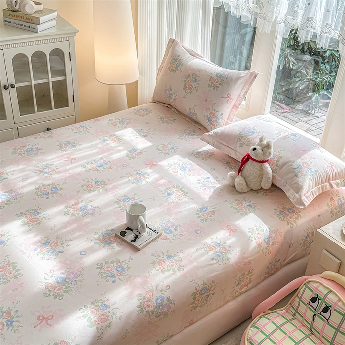 91家纺网 家纺一手货源 找家纺 帛织澜家纺 2026新款A类新疆全棉纯棉12868单品印花床笠系列（预留缩水，提供质检报告） 静听花语