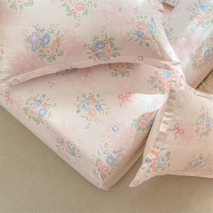 91家纺网 家纺一手货源 找家纺 帛织澜家纺 2026新款A类新疆全棉纯棉12868单品印花床笠系列（预留缩水，提供质检报告） 静听花语