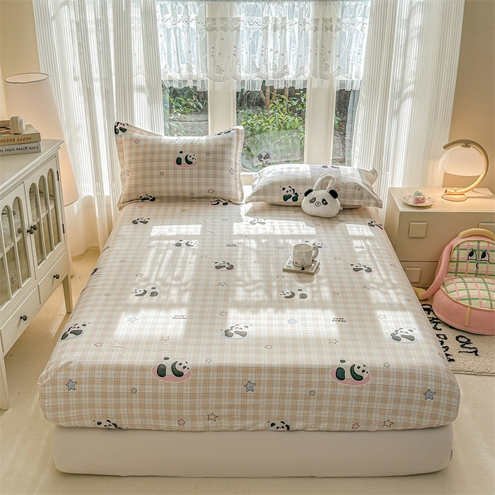 91家纺网 家纺一手货源 找家纺 帛织澜家纺 2026新款A类新疆全棉纯棉12868单品印花床笠系列（预留缩水，提供质检报告） 星空熊猫