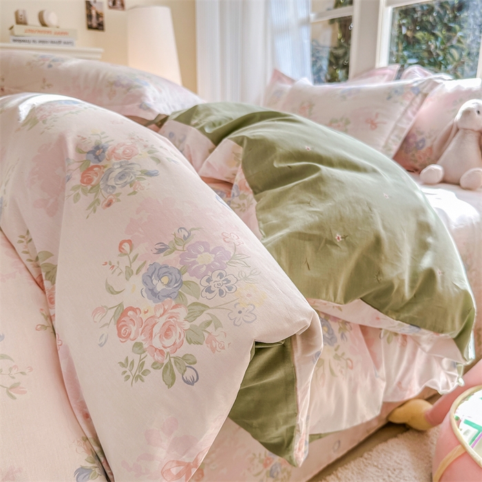 91家纺网 家纺一手货源 找家纺 帛织澜家纺 2026新款A类新疆全棉纯棉12868单品印花枕套系列（预留缩水，提供质检报告） 静听花语