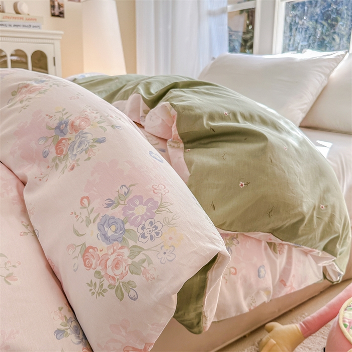 91家纺网 家纺一手货源 找家纺 帛织澜家纺 2026新款A类新疆全棉纯棉12868单品印花枕套系列（预留缩水，提供质检报告） 静听花语