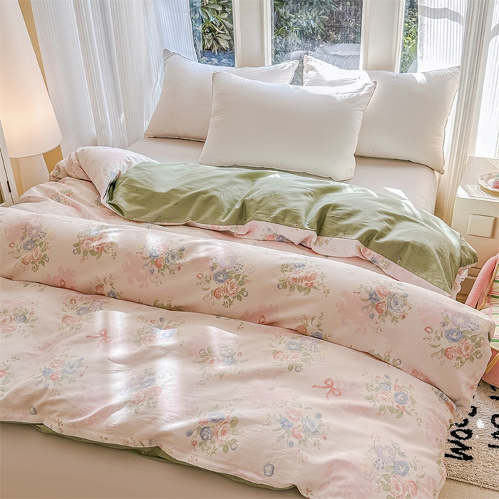 91家纺网 家纺一手货源 找家纺 帛织澜家纺 2026新款A类新疆全棉纯棉12868单品印花枕套系列（预留缩水，提供质检报告） 静听花语