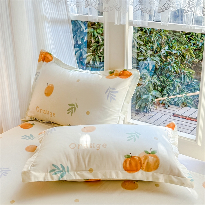 91家纺网 家纺一手货源 找家纺 帛织澜家纺 2026新款A类新疆全棉纯棉12868单品印花枕套系列（预留缩水，提供质检报告） 鲜橙多