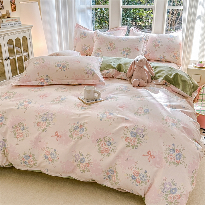 91家纺网 家纺一手货源 找家纺 帛织澜家纺 2026新款A类新疆全棉纯棉12868单品印花枕套系列（预留缩水，提供质检报告） 静听花语