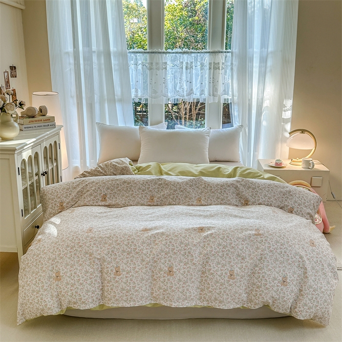 91家纺网 家纺一手货源 找家纺 帛织澜家纺 2026新款A类新疆全棉纯棉12868单品印花枕套系列（预留缩水，提供质检报告） 花花熊宝