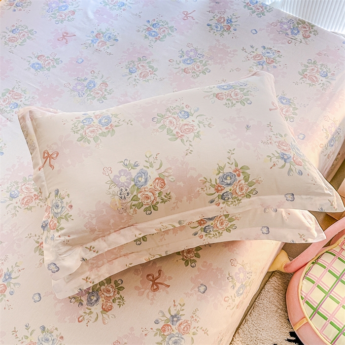 91家纺网 家纺一手货源 找家纺 帛织澜家纺 2026新款A类新疆全棉纯棉12868单品印花枕套系列（预留缩水，提供质检报告） 静听花语