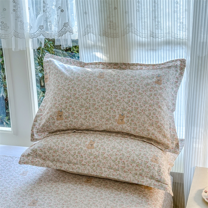 帛织澜家纺 2026新款A类新疆全棉纯棉12868单品印花枕套系列（预留缩水，提供质检报告） 花花熊宝