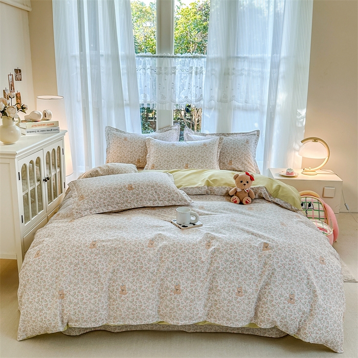 91家纺网 家纺一手货源 找家纺 帛织澜家纺 2026新款A类新疆全棉纯棉12868单品印花枕套系列（预留缩水，提供质检报告） 花花熊宝