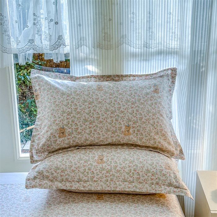 91家纺网 家纺一手货源 找家纺 帛织澜家纺 2026新款A类新疆全棉纯棉12868单品印花枕套系列（预留缩水，提供质检报告） 花花熊宝