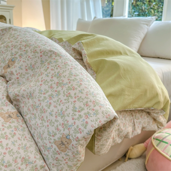 91家纺网 家纺一手货源 找家纺 帛织澜家纺 2026新款A类新疆全棉纯棉12868单品印花枕套系列（预留缩水，提供质检报告） 花花熊宝