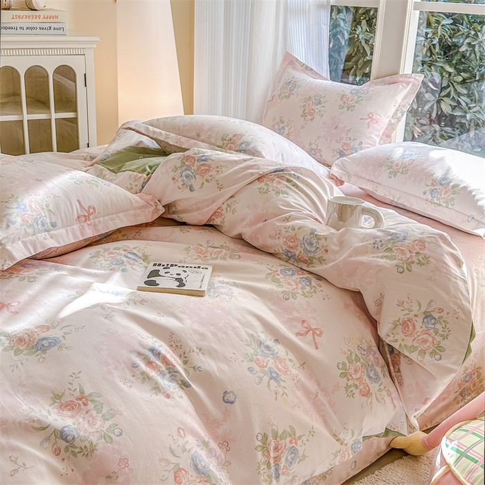 91家纺网 家纺一手货源 找家纺 帛织澜家纺 2026新款A类新疆全棉纯棉12868单品印花枕套系列（预留缩水，提供质检报告） 静听花语