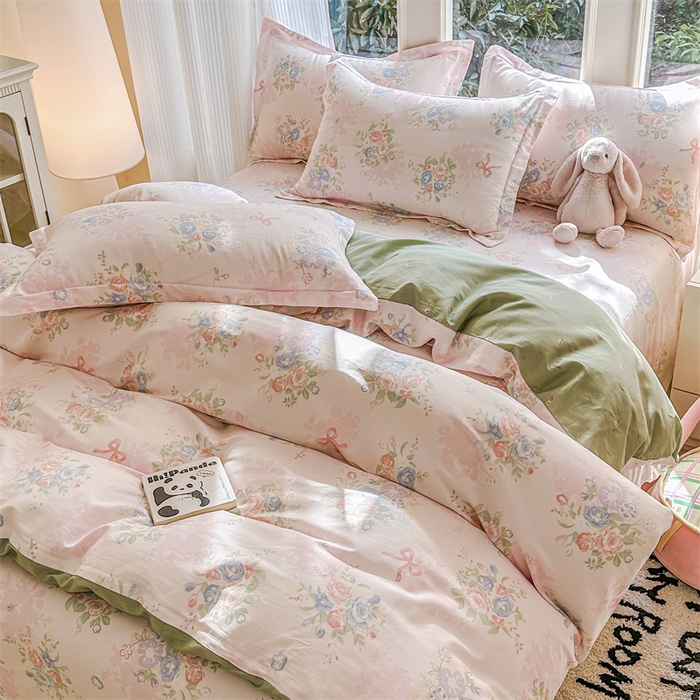 91家纺网 家纺一手货源 找家纺 帛织澜家纺 2026新款A类新疆全棉纯棉12868单品印花枕套系列（预留缩水，提供质检报告） 静听花语