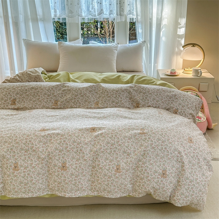 91家纺网 家纺一手货源 找家纺 帛织澜家纺 2026新款A类新疆全棉纯棉12868单品印花枕套系列（预留缩水，提供质检报告） 花花熊宝