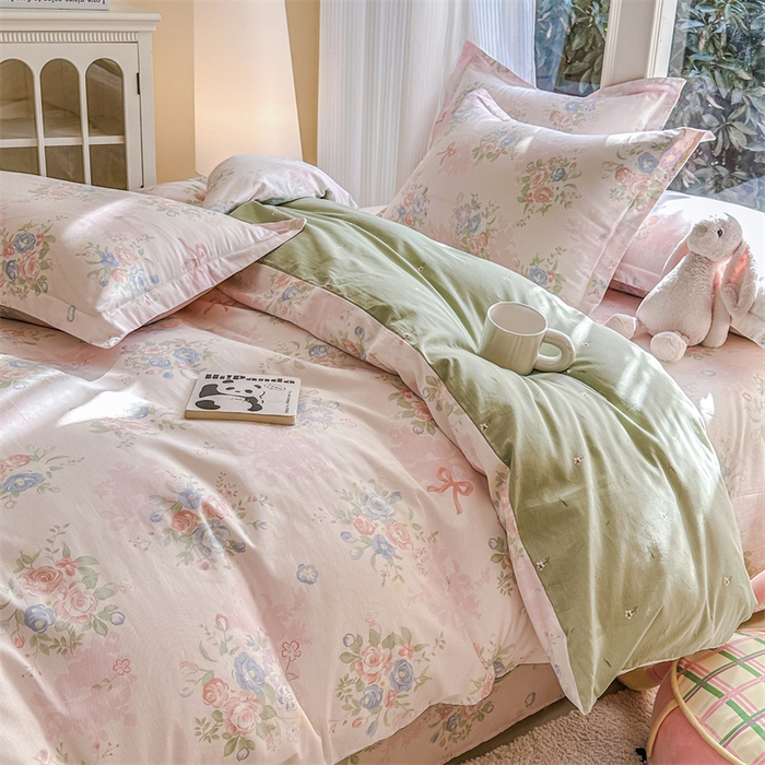 91家纺网 家纺一手货源 找家纺 帛织澜家纺 2026新款A类新疆全棉纯棉12868单品印花枕套系列（预留缩水，提供质检报告） 静听花语