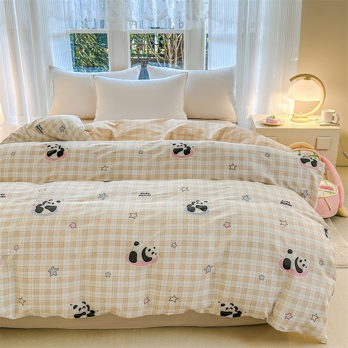 91家纺网 家纺一手货源 找家纺 帛织澜家纺 2026新款A类新疆全棉纯棉12868单品印花枕套系列（预留缩水，提供质检报告） 星空熊猫