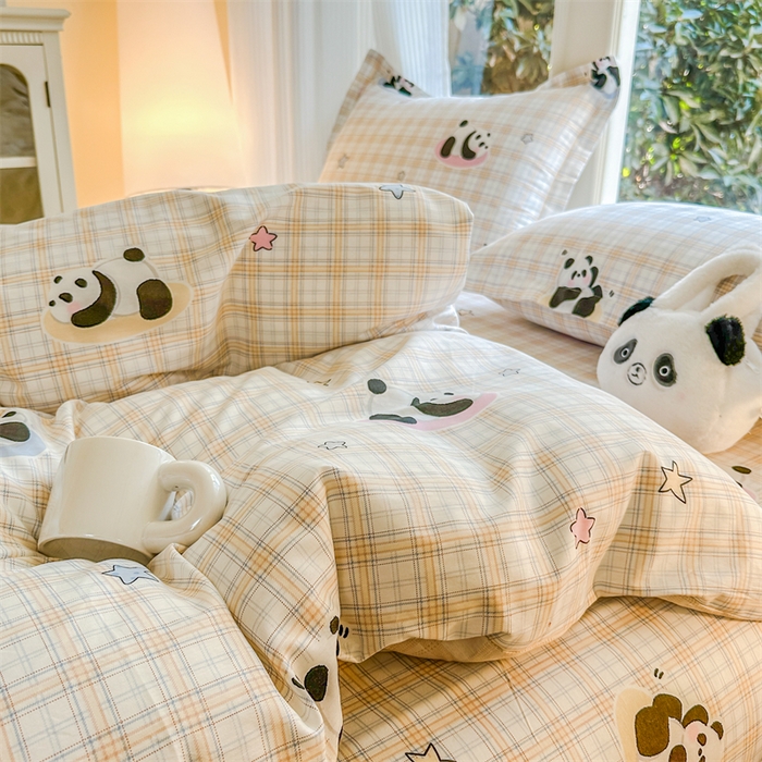 91家纺网 家纺一手货源 找家纺 帛织澜家纺 2026新款A类新疆全棉纯棉12868单品印花枕套系列（预留缩水，提供质检报告） 星空熊猫