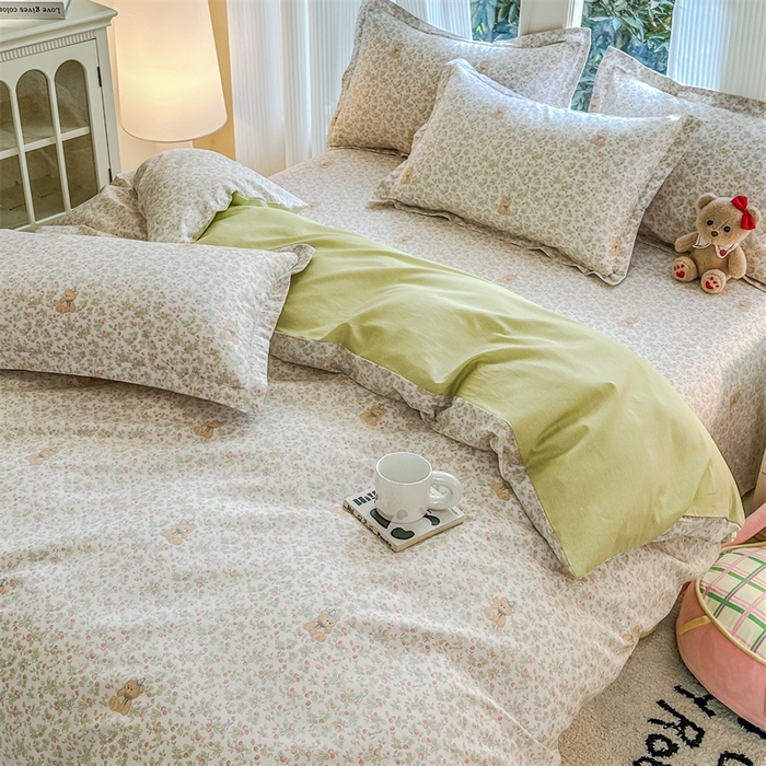 91家纺网 家纺一手货源 找家纺 帛织澜家纺 2026新款A类新疆全棉纯棉12868单品印花枕套系列（预留缩水，提供质检报告） 花花熊宝