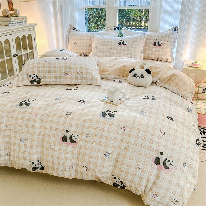 91家纺网 家纺一手货源 找家纺 帛织澜家纺 2026新款A类新疆全棉纯棉12868单品印花枕套系列（预留缩水，提供质检报告） 星空熊猫