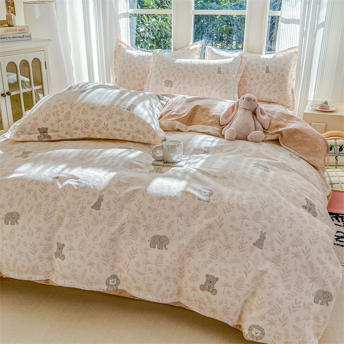 91家纺网 家纺一手货源 找家纺 帛织澜家纺 2026新款A类新疆全棉纯棉12868单品印花枕套系列（预留缩水，提供质检报告） 森林小镇