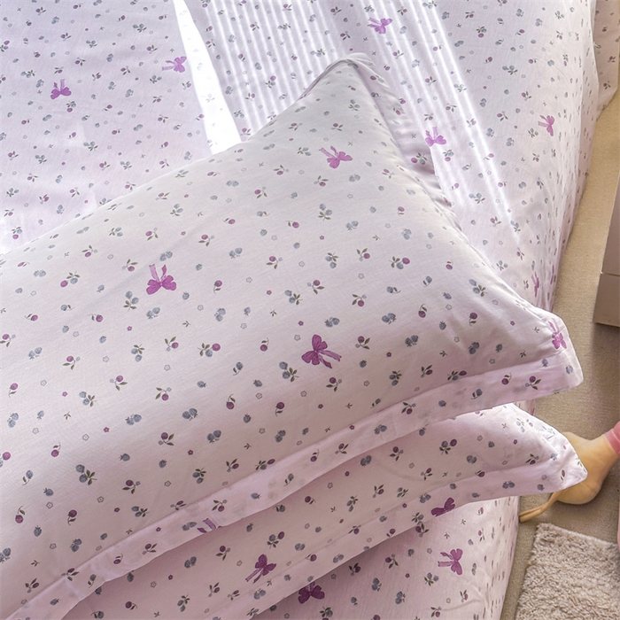 91家纺网 家纺一手货源 找家纺 帛织澜家纺 2026新款A类新疆全棉纯棉12868单品印花枕套系列（预留缩水，提供质检报告） 童话花町