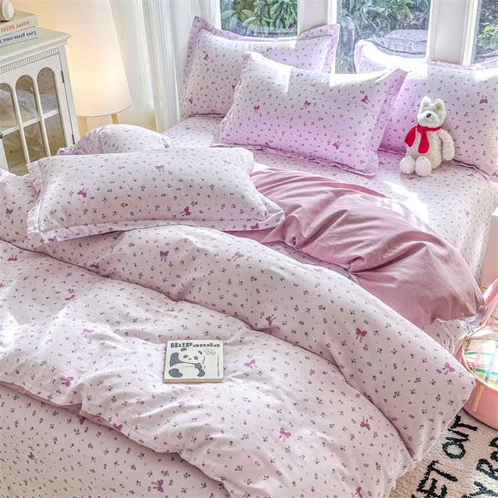 91家纺网 家纺一手货源 找家纺 帛织澜家纺 2026新款A类新疆全棉纯棉12868单品印花枕套系列（预留缩水，提供质检报告） 童话花町