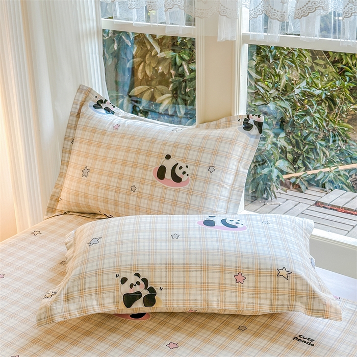 91家纺网 家纺一手货源 找家纺 帛织澜家纺 2026新款A类新疆全棉纯棉12868单品印花枕套系列（预留缩水，提供质检报告） 星空熊猫