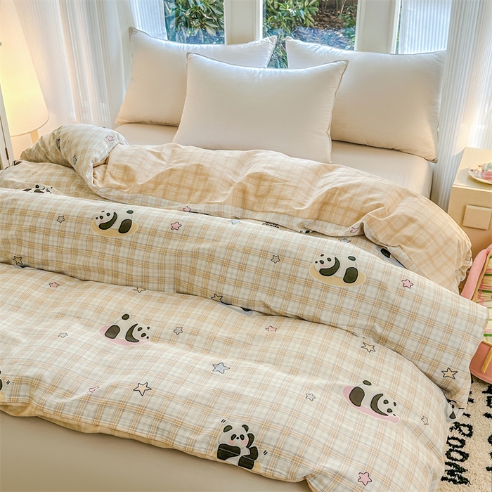 91家纺网 家纺一手货源 找家纺 帛织澜家纺 2026新款A类新疆全棉纯棉12868单品印花枕套系列（预留缩水，提供质检报告） 星空熊猫