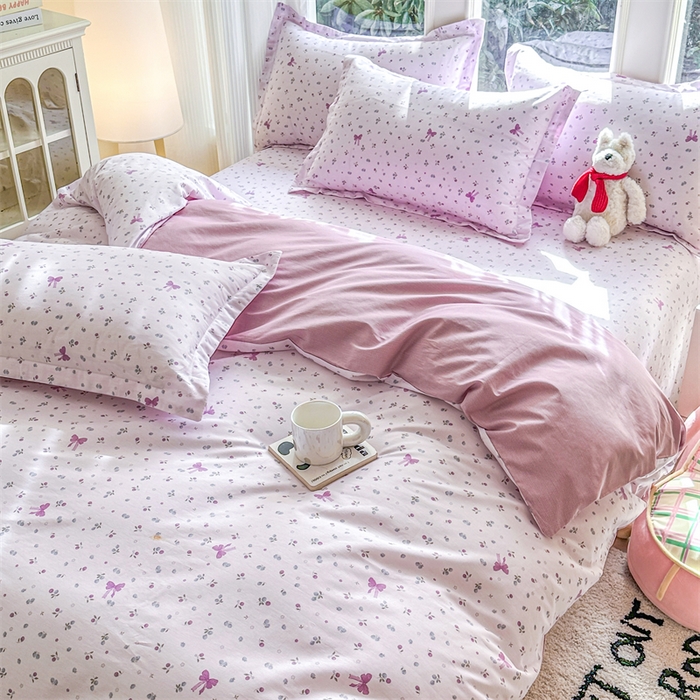 91家纺网 家纺一手货源 找家纺 帛织澜家纺 2026新款A类新疆全棉纯棉12868单品印花枕套系列（预留缩水，提供质检报告） 童话花町