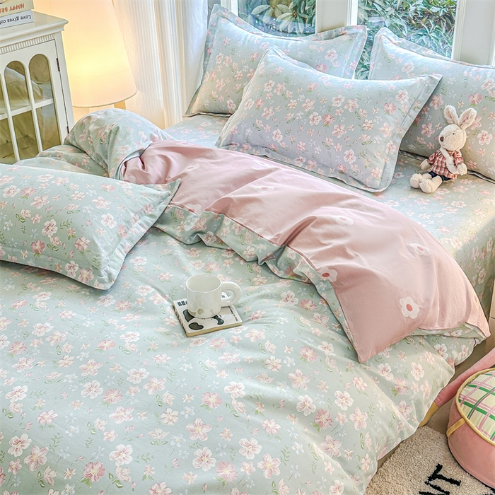 91家纺网 家纺一手货源 找家纺 帛织澜家纺 2026新款A类新疆全棉纯棉12868单品印花枕套系列（预留缩水，提供质检报告） 恋恋花开