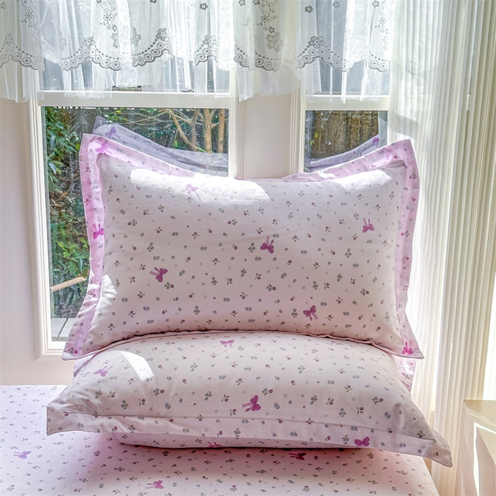 91家纺网 家纺一手货源 找家纺 帛织澜家纺 2026新款A类新疆全棉纯棉12868单品印花枕套系列（预留缩水，提供质检报告） 童话花町