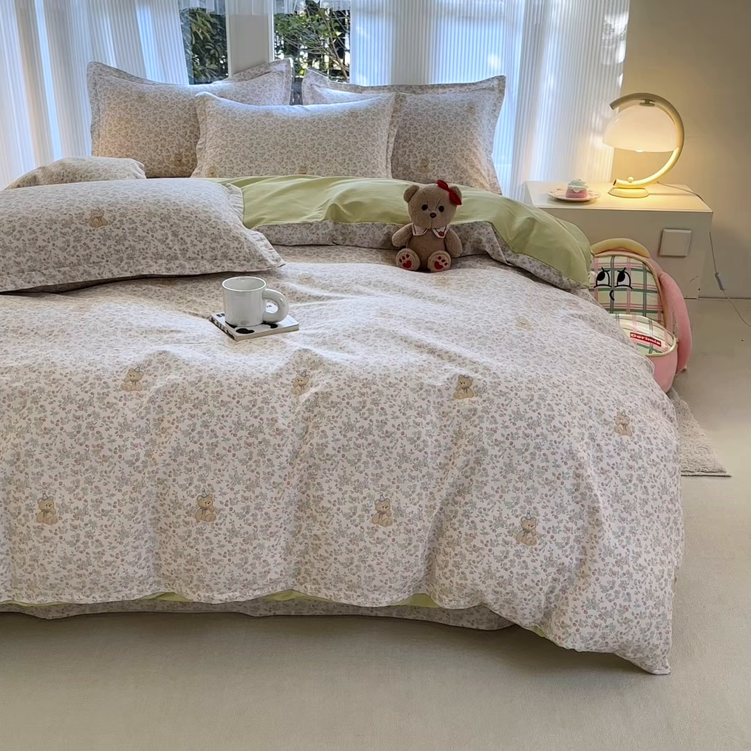 91家纺网 家纺一手货源 找家纺 帛织澜家纺 2026新款A类新疆全棉纯棉12868单品印花枕套系列（预留缩水，提供质检报告） 花花熊宝