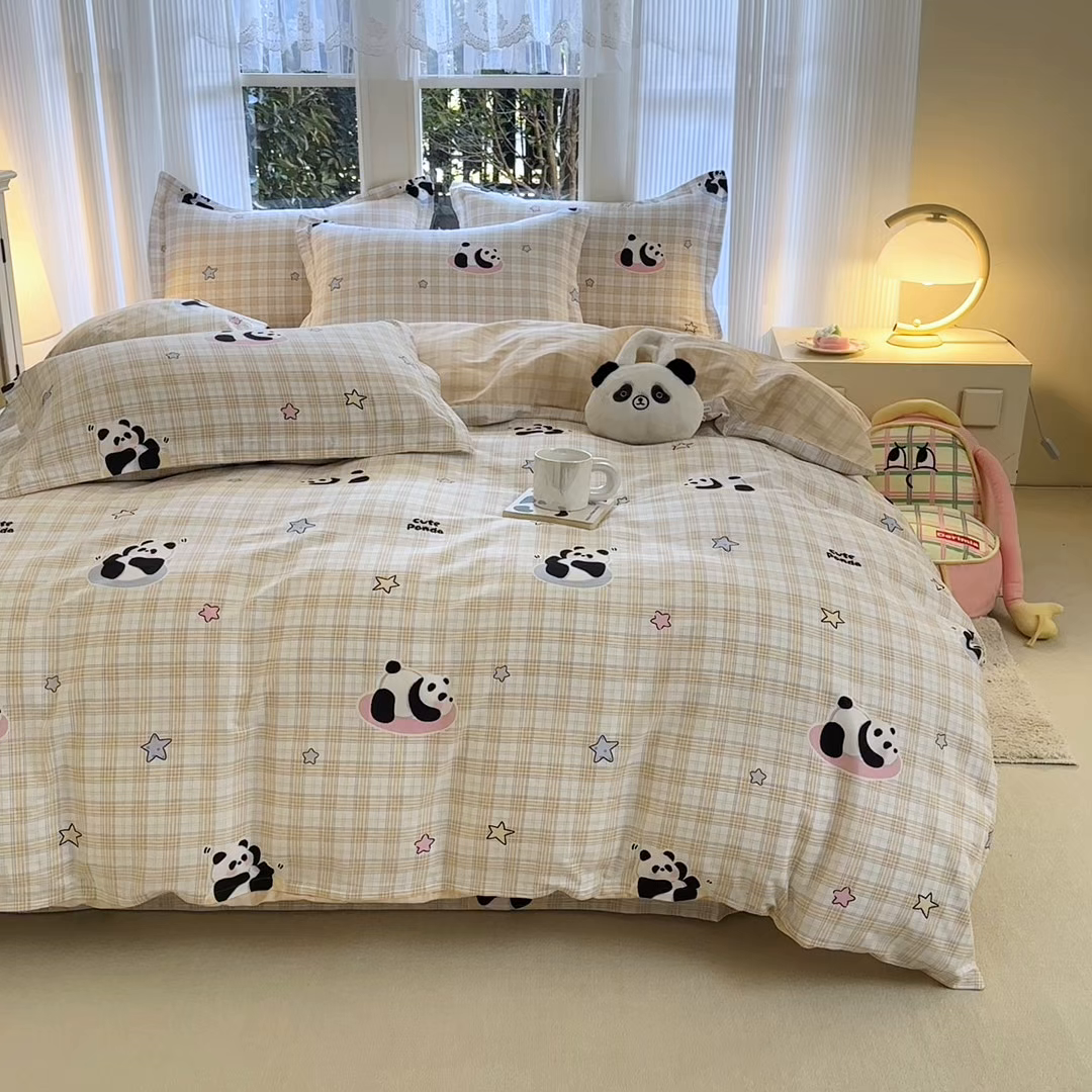 91家纺网 家纺一手货源 找家纺 帛织澜家纺 2026新款A类新疆全棉纯棉12868单品印花枕套系列（预留缩水，提供质检报告） 星空熊猫