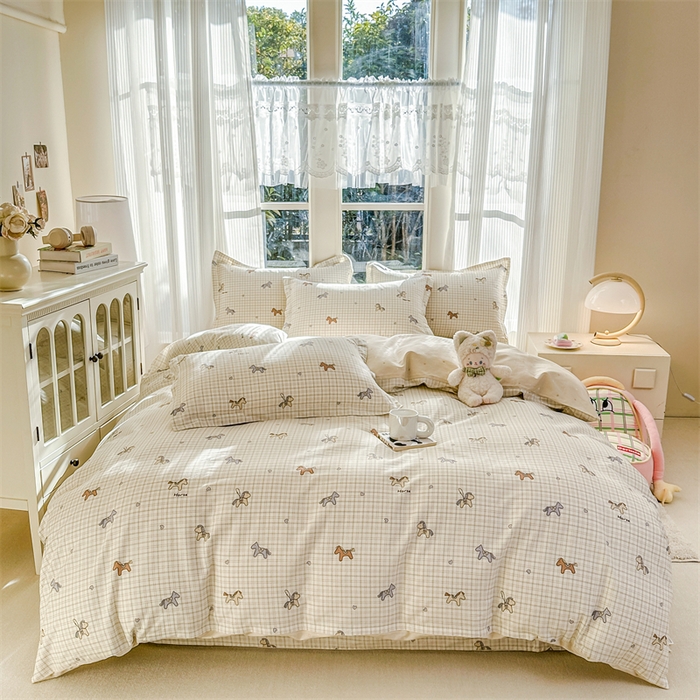 91家纺网 家纺一手货源 找家纺 帛织澜家纺 2026新款A类新疆全棉纯棉12868单品印花四件套（预留缩水，提供质检报告） 马到成功