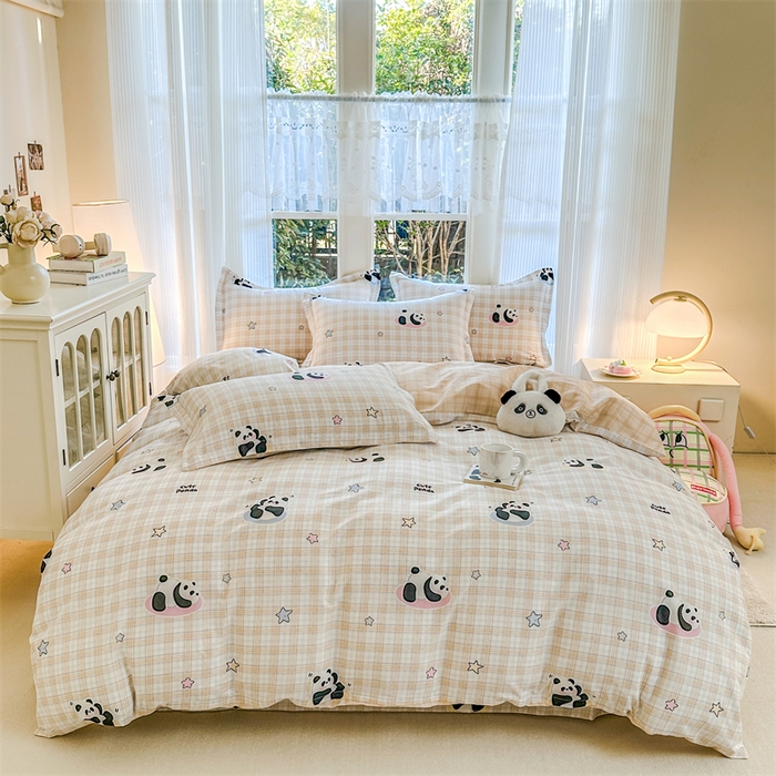 91家纺网 家纺一手货源 找家纺 帛织澜家纺 2026新款A类新疆全棉纯棉12868单品印花四件套（预留缩水，提供质检报告） 星空熊猫